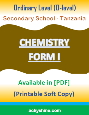54 Pages NOTES - CHEMISTRY FORM ONE: Ordinary Level (O-level), Secondary School - Tanzania