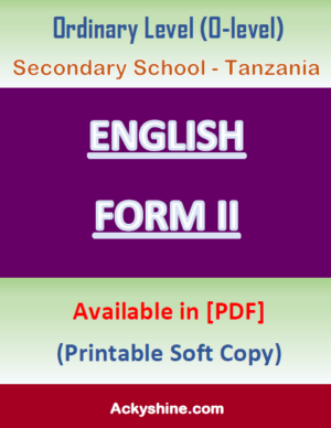 52 Pages NOTES - ENGLISH FORM TWO: Ordinary Level (O-level), Secondary School - Tanzania