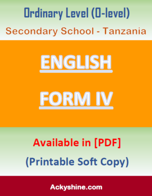 121 Pages NOTES - ENGLISH FORM FOUR: Ordinary Level (O-level), Secondary School - Tanzania
